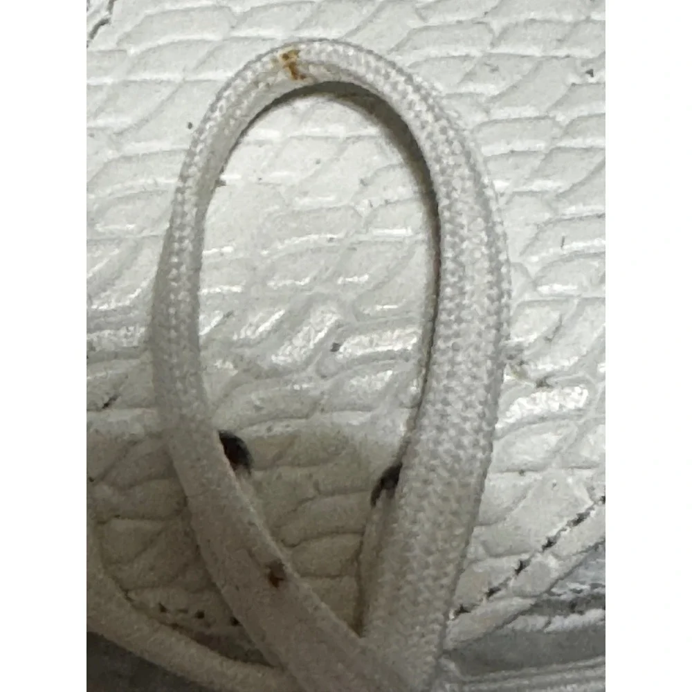 Josmo Walker Toddler White Lace Up Boots Textured Snake Skin Detail Size 5